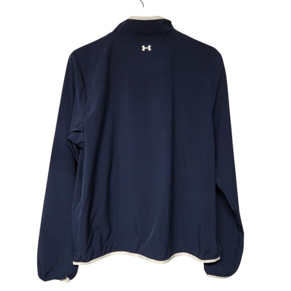 Under Armour Women's L Haze Long Full Zip Up Storm Wind Jacket Navy Blue NWT - Picture 2 of 6